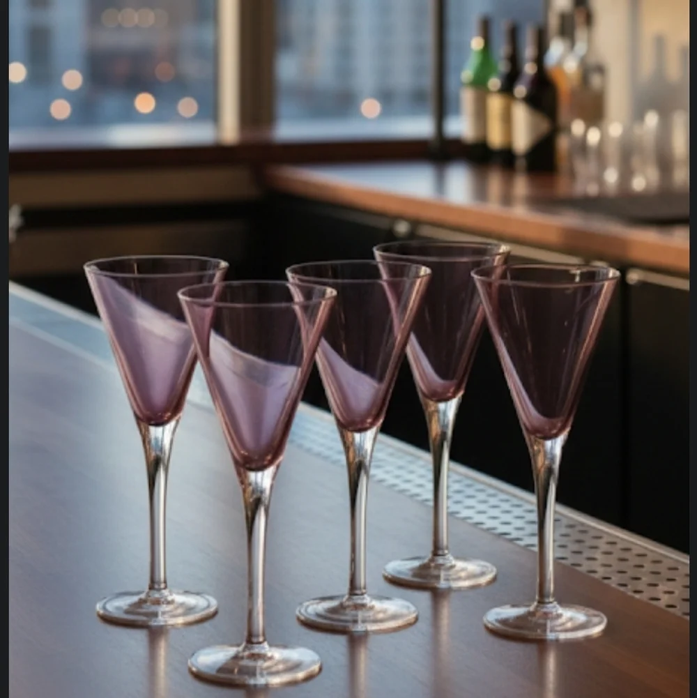 Set of Six Purple Wine Glasses Pottery Barn